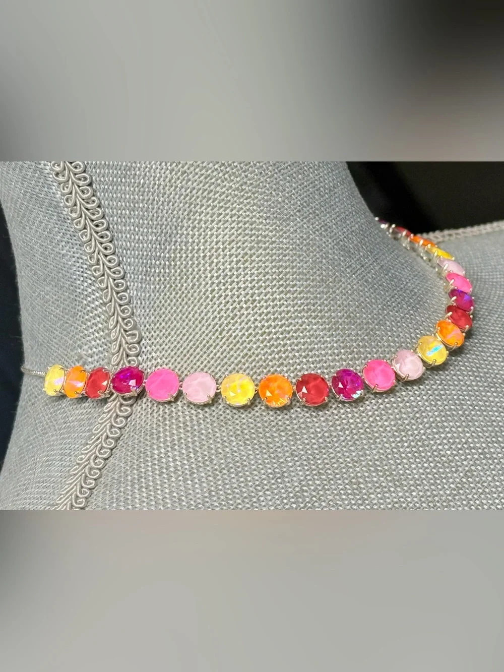Bomb Party Jewel Candy “The Zoella” Silver Tone  Tennis Necklace - Picture 4 of 5